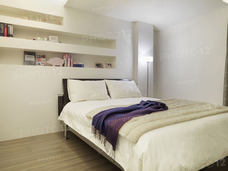 Clean white modern bedroom