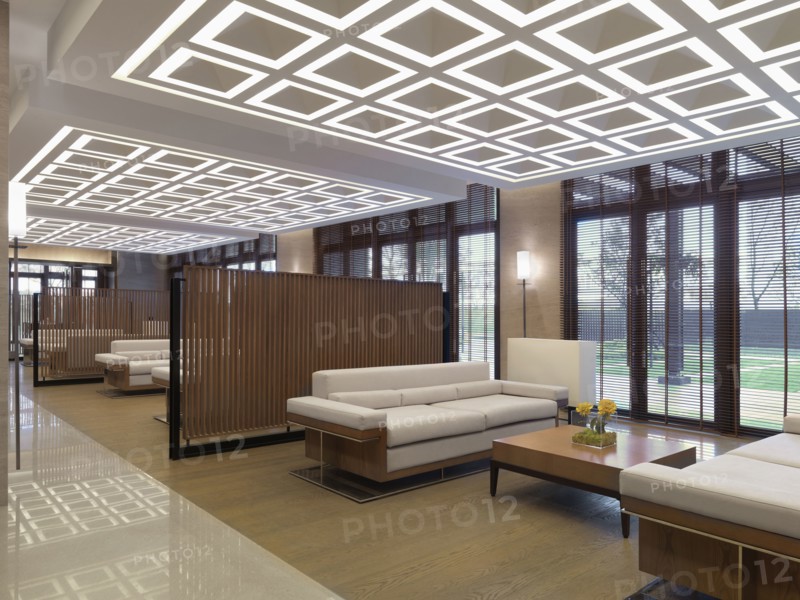 Sitting areas in large lobby
