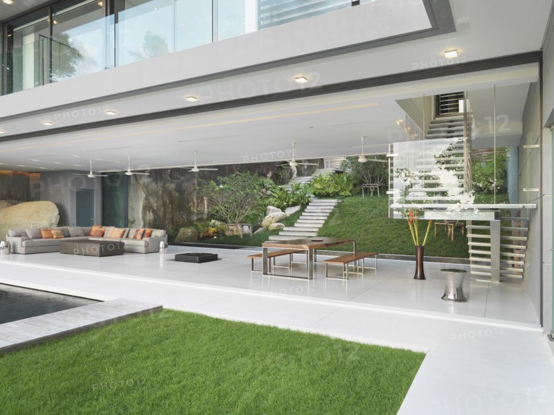 Large modern home with open air living spaces