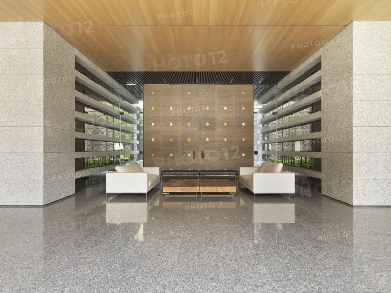 Sitting area in lobby of building