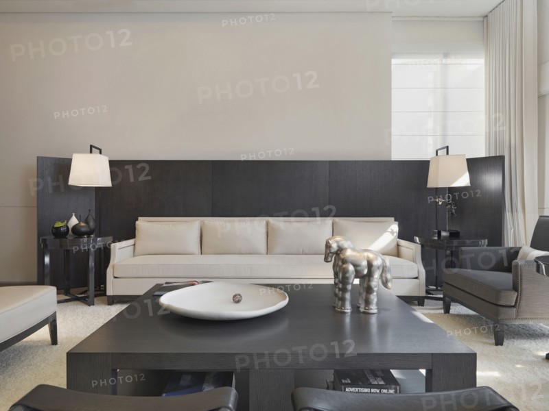 Black and white modern living room