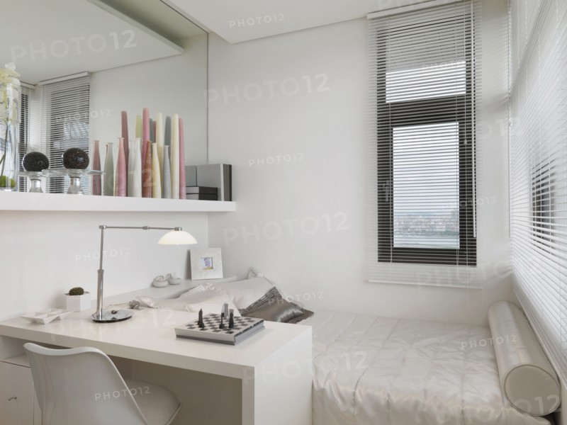 Small bed in modern bedroom