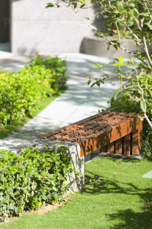 Wooden bench in a park