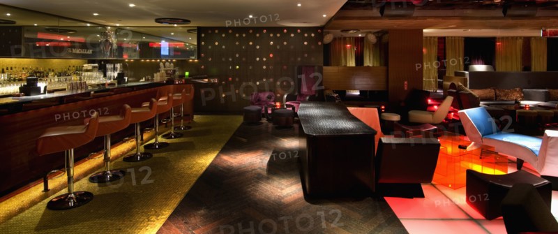 Interior of modern bar area in nightclub