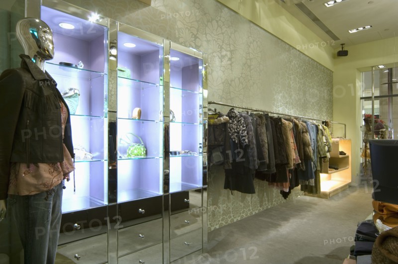 Mannequins on display in woman's fashion store