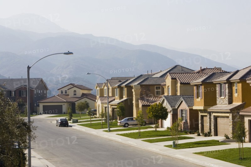 Suburban Neighborhood with Mountain Views