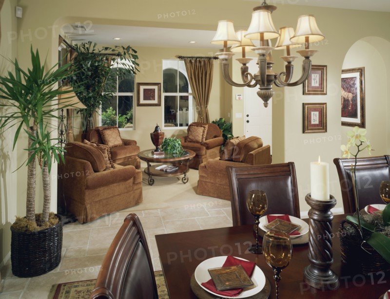 Contemporary sitting room and dining room