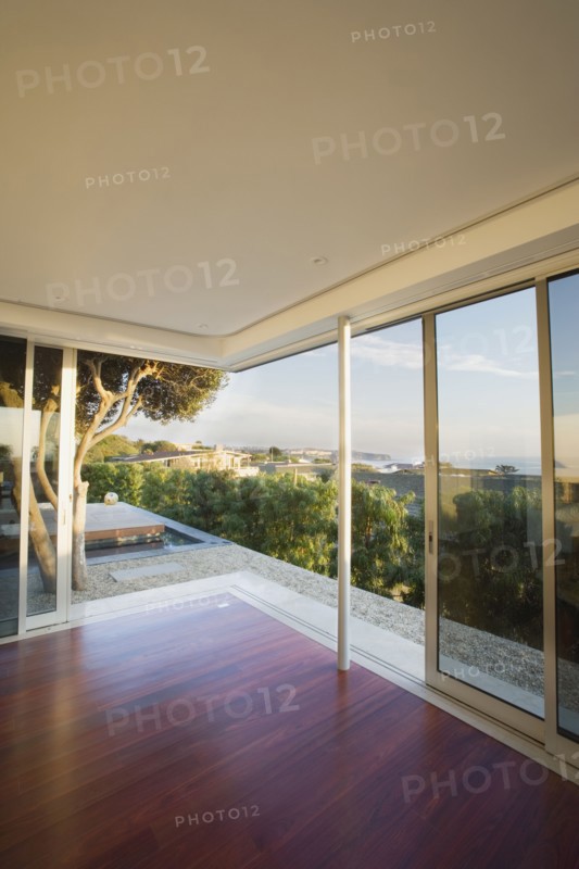 Modern Living Room with Sliding Door