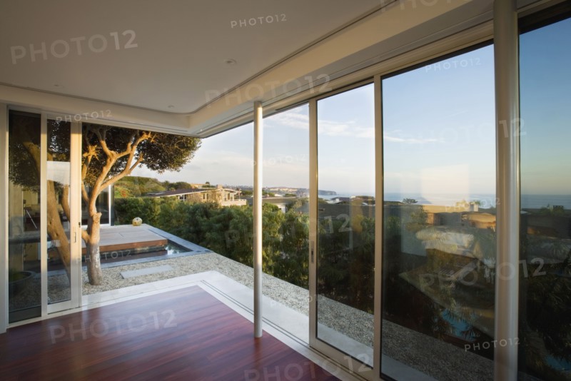 Modern Living Room with Sliding Door