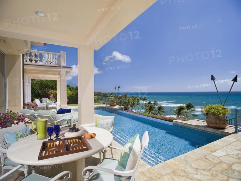 Large Swimming Pool and Deck in Coastal Mansion