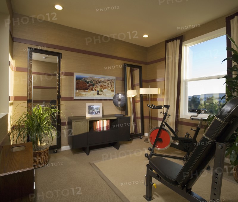Workout Room with Large Mirrors