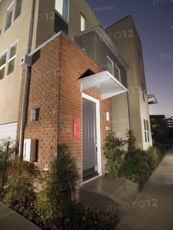 Exterior view of loft style homes