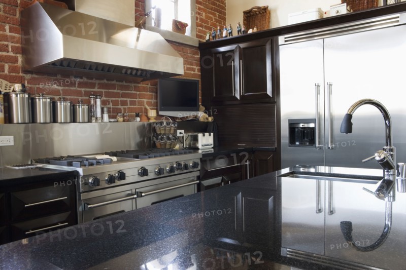 Detail of modern kitchen.