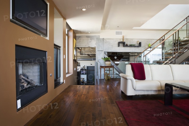 Vignette of modern living room.