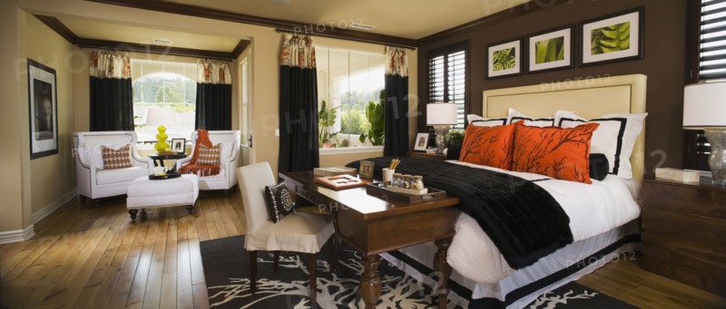 Interior of contemporary bedroom