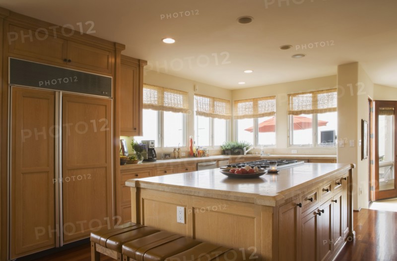 Image of contemporary kitchen with island.