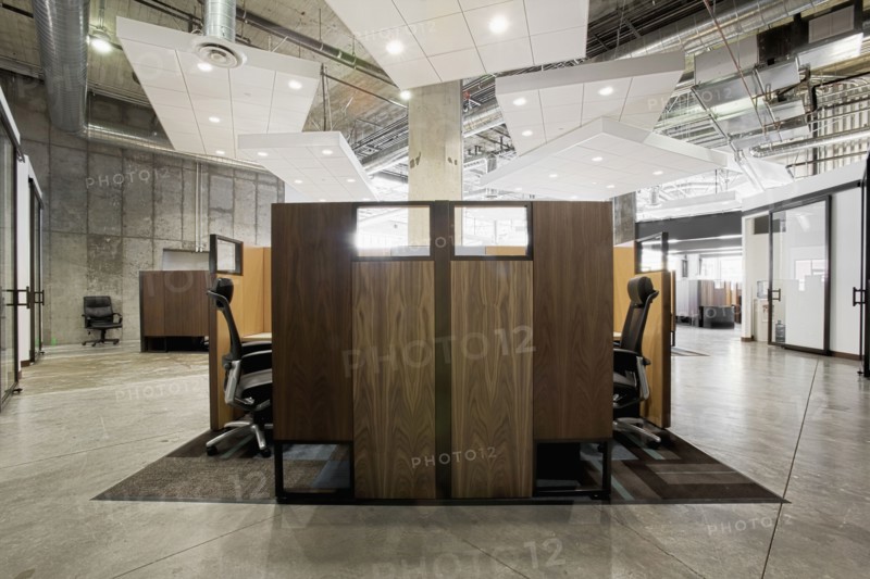 Interior of modern office cubicles