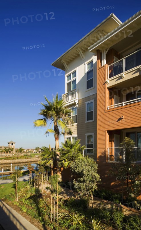 Exterior of contemporary loft style condos