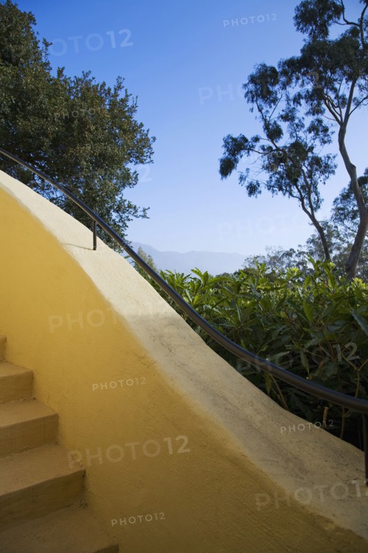 Detail of an exterior winding staircase