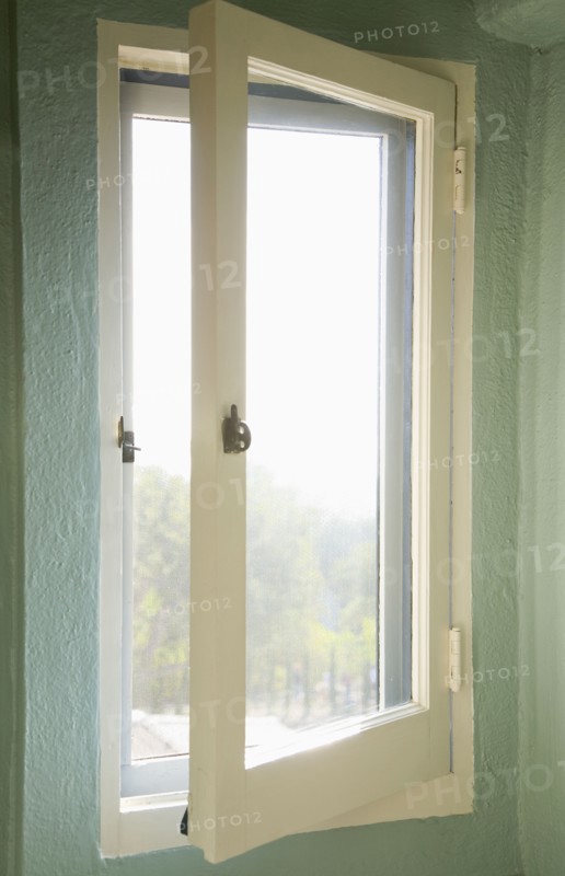 View from a small half open window