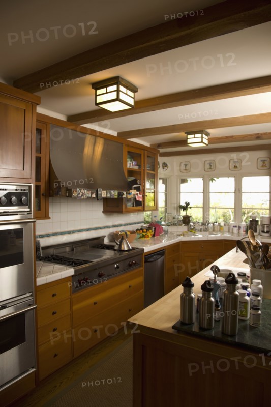 Traditional kitchen with wooden cabinets