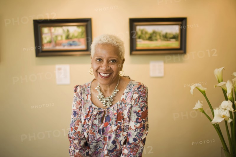 Black woman in gallery