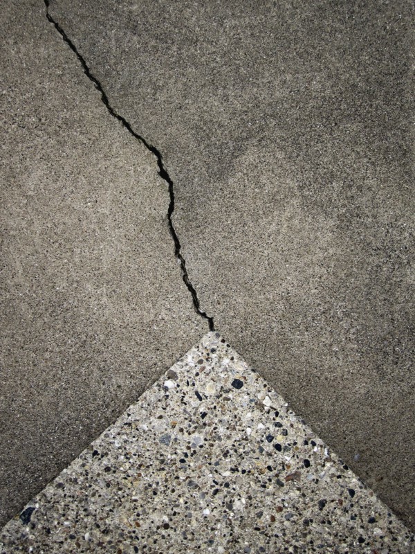 Close up of crack in concrete