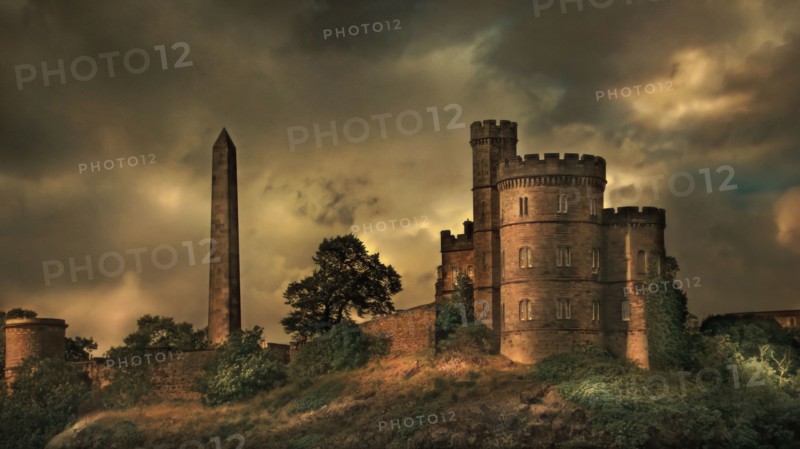 Castle overlooking rural landscape