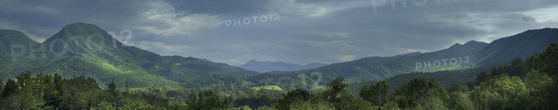 Mountains in rural landscape
