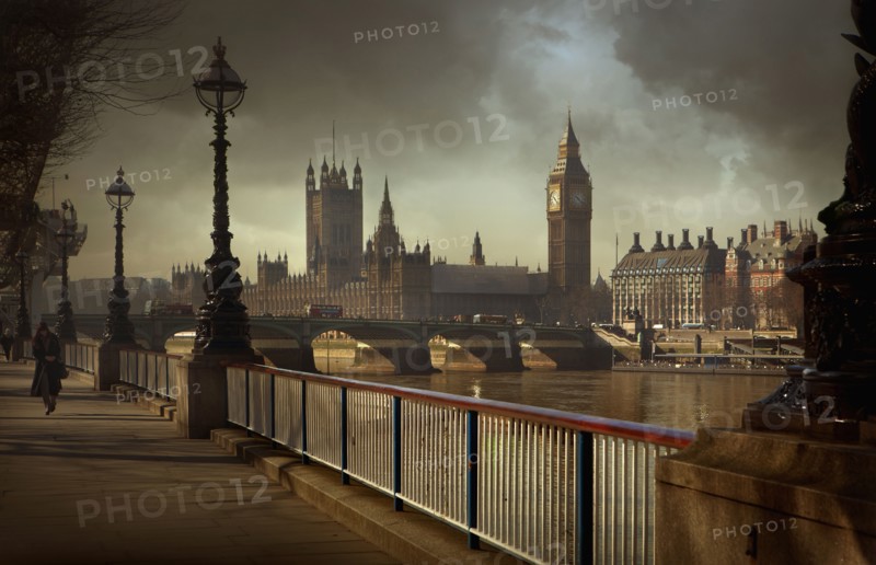 London city skyline and urban bridge