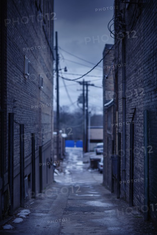 Abandoned urban alleyway