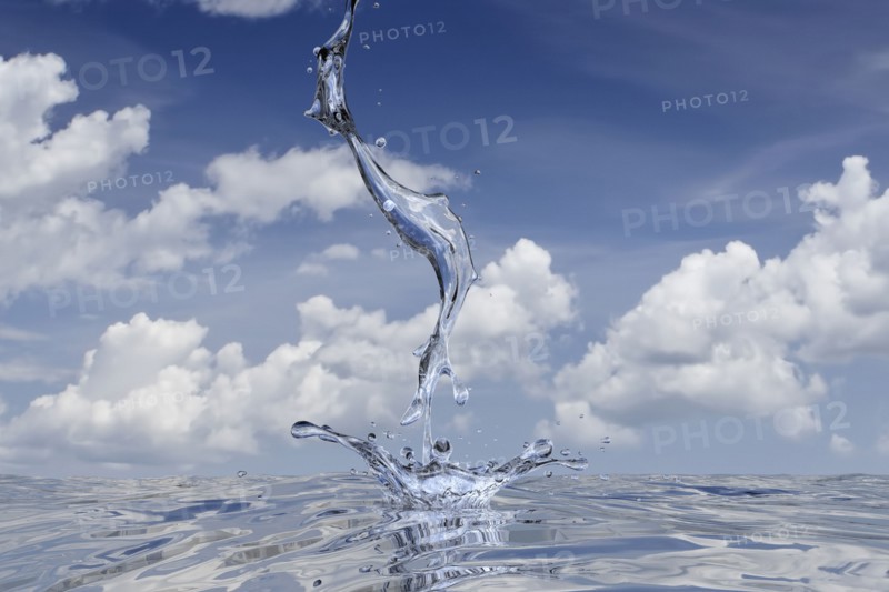 Water stream splashing into pool