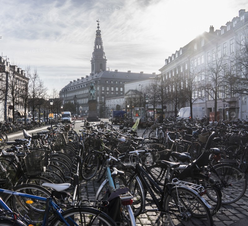 Bicycle parking on city street