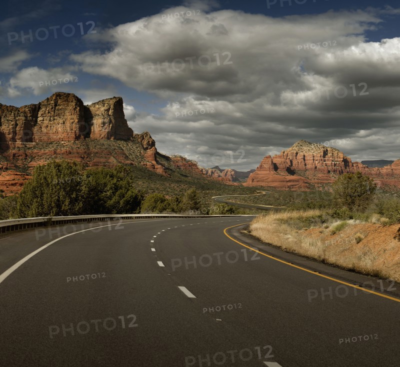 Road through rock formations