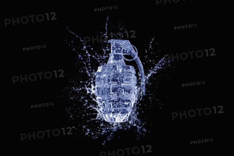 Close up of grenade shattering