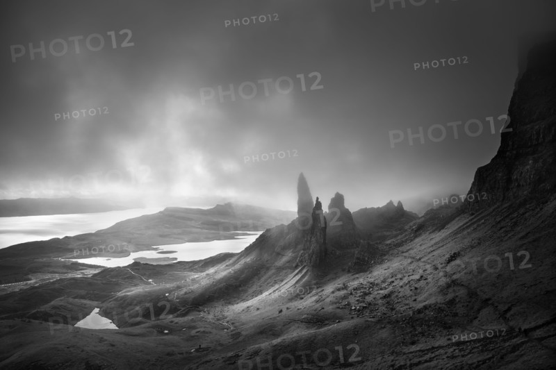 Rock formations in rural landscape