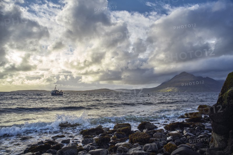 Waves on rocky beach