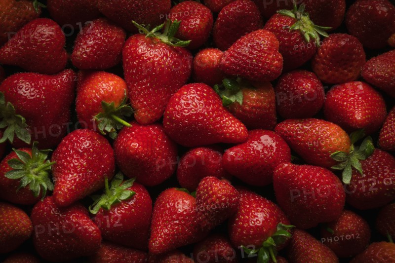 Pile of fresh strawberries