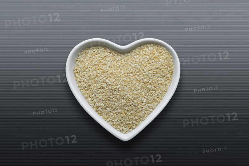 Heart-shaped bowls of heart-healthy seeds