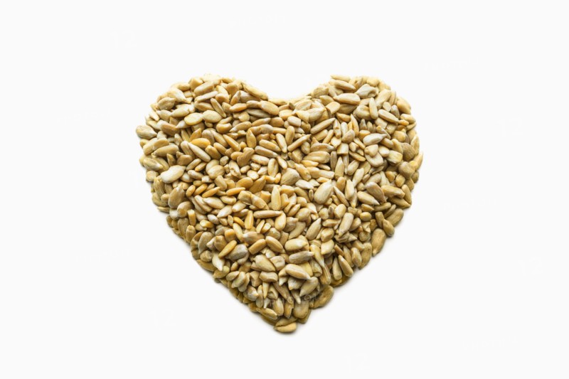 Heart-healthy seeds in heart-shape