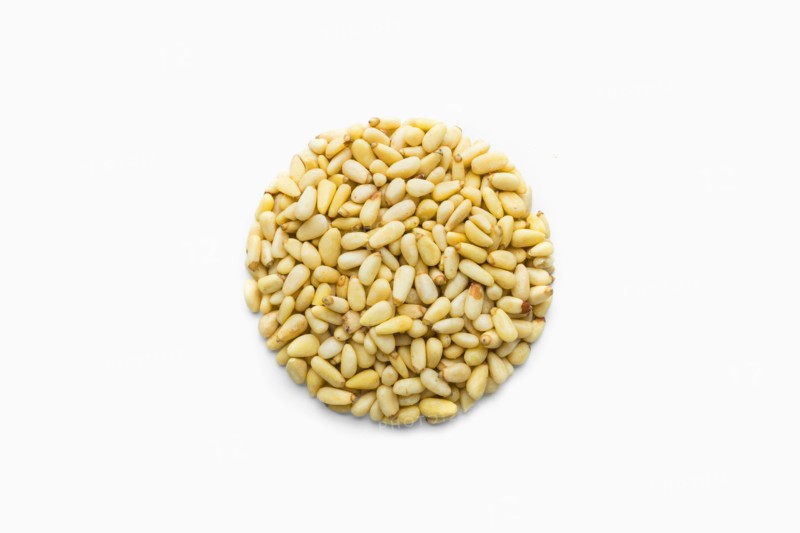 Pile of pine nuts in shape of a circle