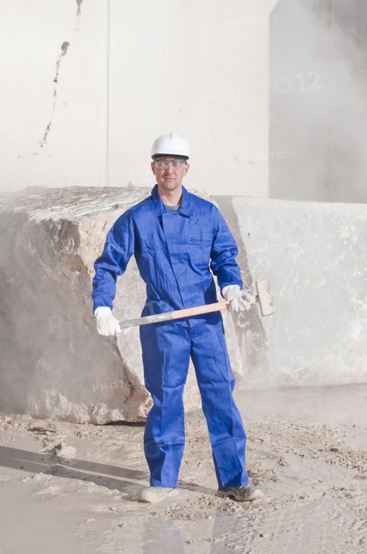 worker with sledgehammer