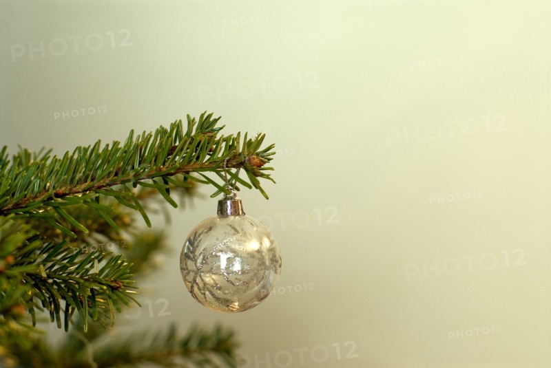 Decoration on Christmas tree close-up