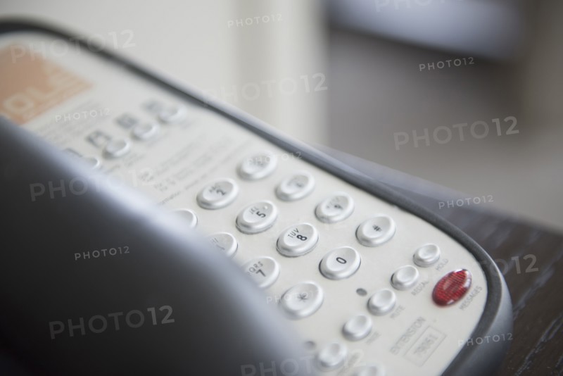 Close up of hotel telephone