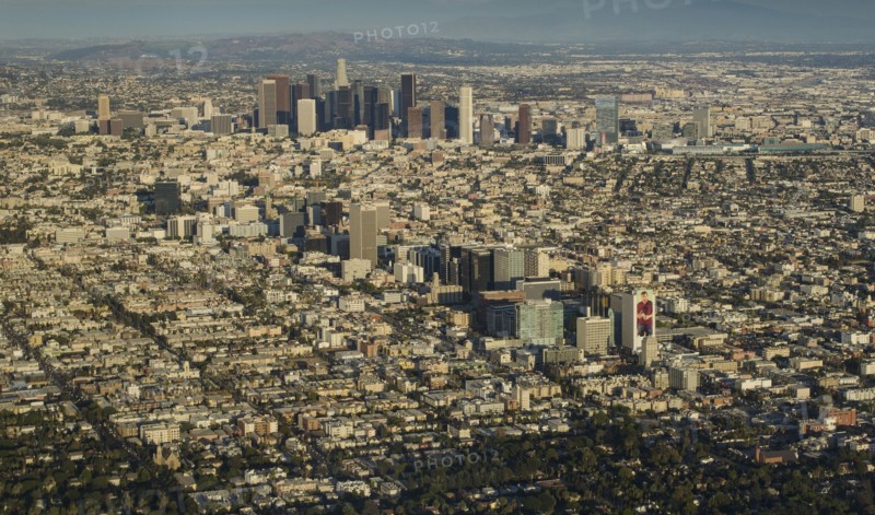 Aerial view of Los Angeles cityscape