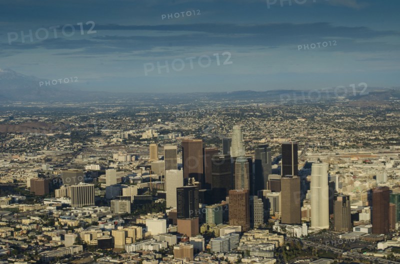 Aerial view of Los Angeles cityscape