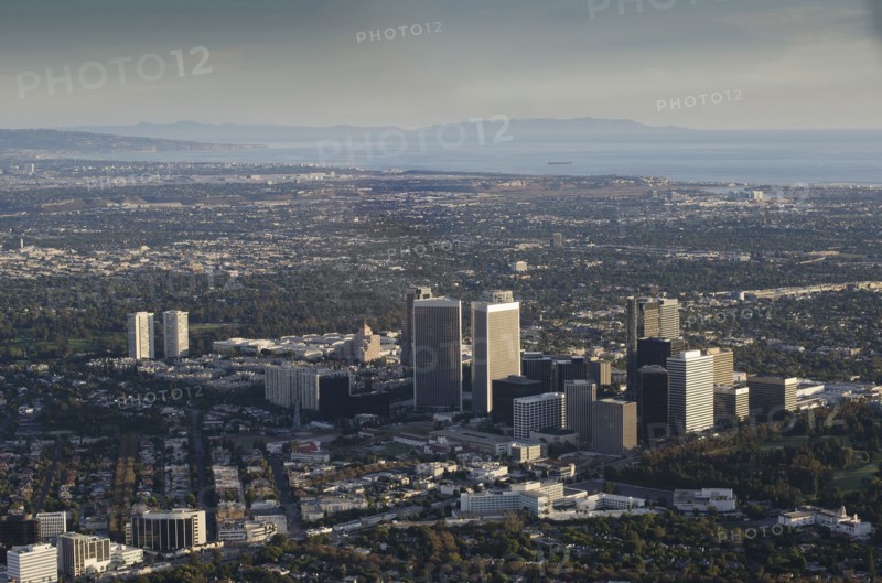 Aerial view of Los Angeles cityscape