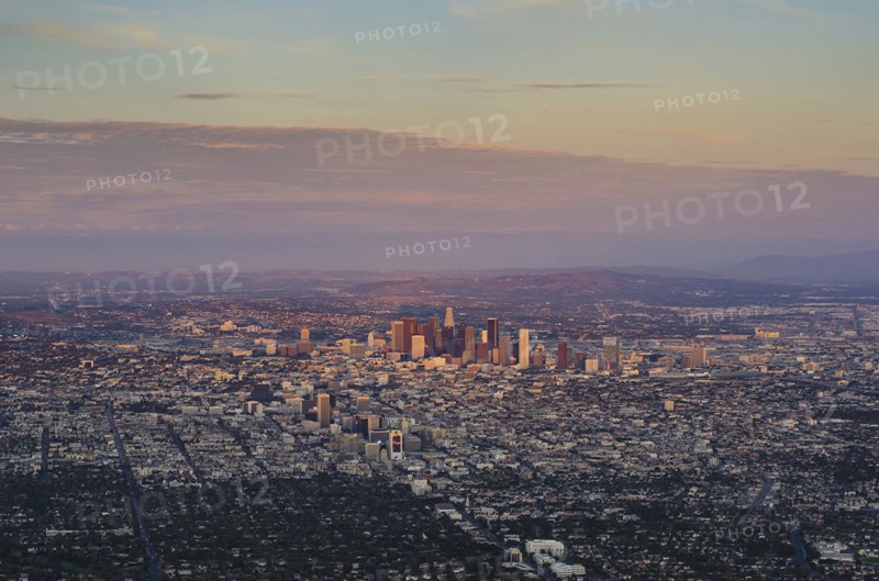 Aerial view of Los Angeles cityscape