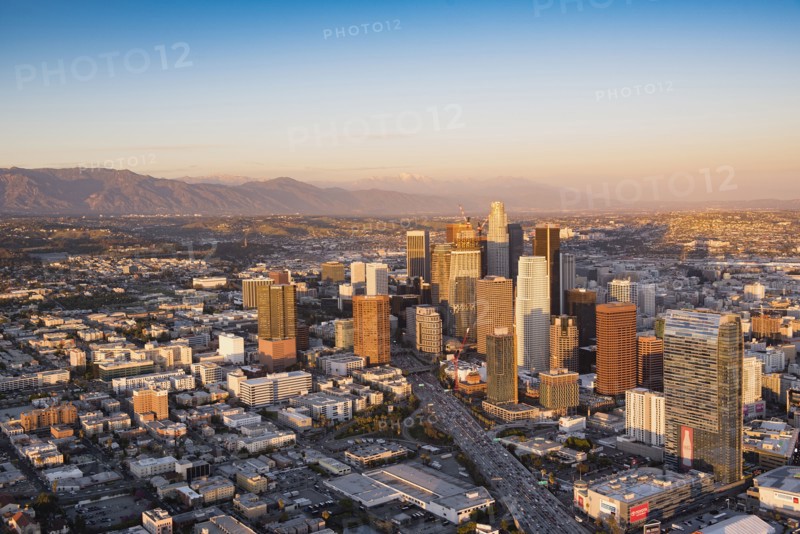 Aerial view of Los Angeles cityscape