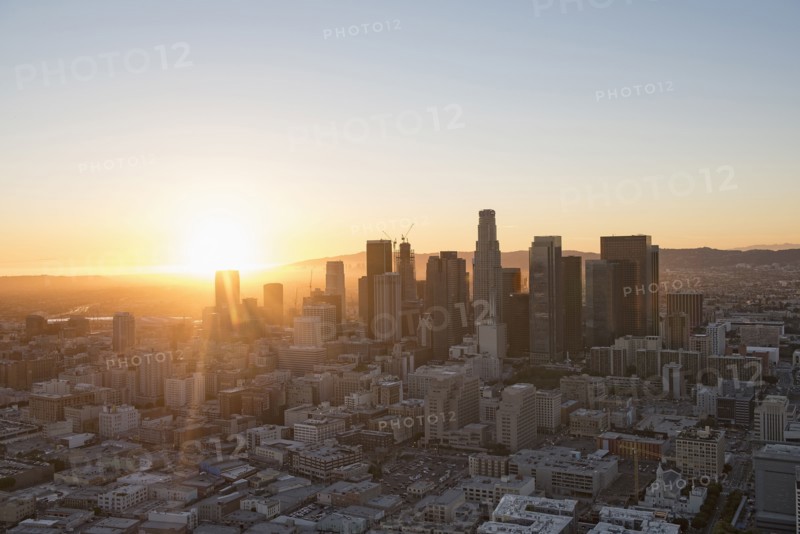 Aerial view of Los Angeles cityscape